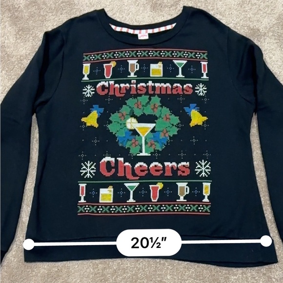 “Holiday Time” Sweatshirt “Ugly Christmas Sweater” fits ladies M-L or Men’s XS - Picture 13 of 13